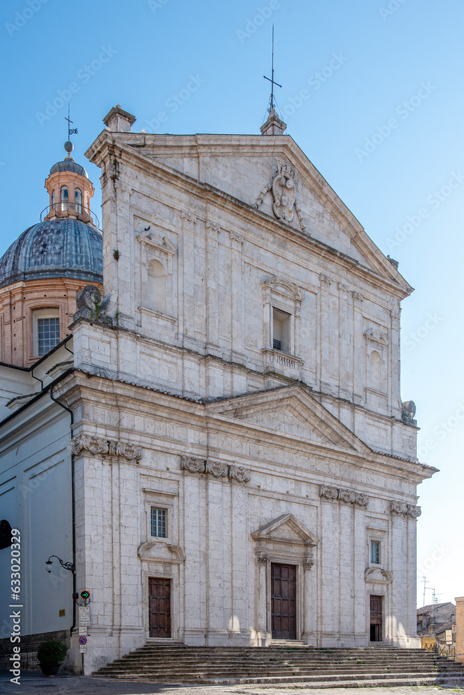 Church of San Filippo Neri di Spoleto, 17th century, facade , Spoleto, Umbria, Italy , August 7, 2023