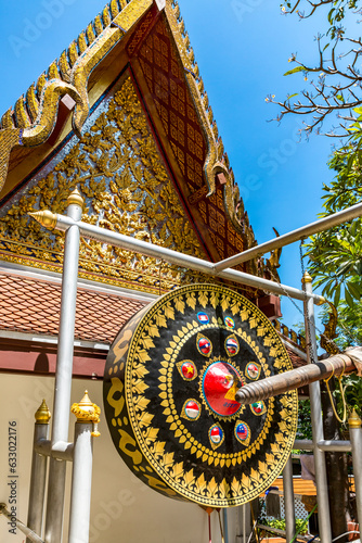 Gebetsgong, Wat Saket, Tempel des Goldenen Berges, Wat Saket Ratcha Wora Maha Wihan, Bangkok, Thailand, Asien