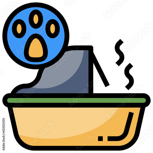 LITTER BOX line icon,linear,outline,graphic,illustration