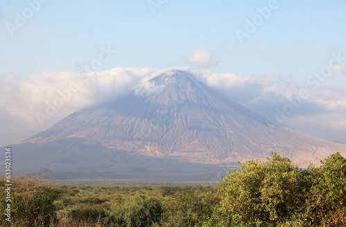 Ol Doinyo Lengai Mountain in the Savannah of Tanzania, Africa.