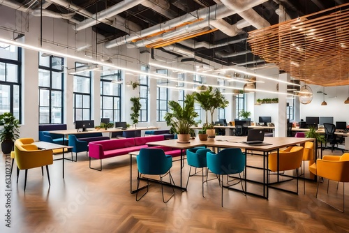Beautiful interior design  Luxury Interior of Cafe  canteen  hotel  resturant - Generative AI