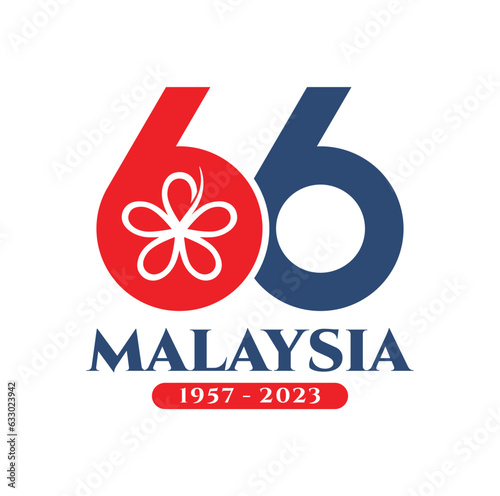 Kuala Lumpur - Malaysia. August 31, 2023: 66 Malaysia Independence Day of Malaysia. 1957 - 2023. Vector Illustration.