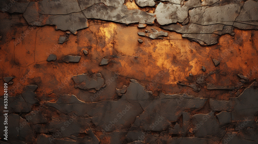 The surface of iron that has been rusted and has undergone an oxidation process. There are surfaces that have come off and are damaged.
The surface of iron that has been rusted and has undergone an oxidation process. There are surfaces that have come off and are damaged.
