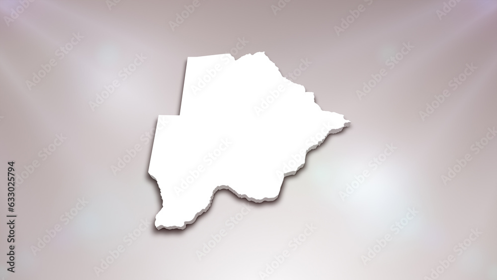 Obraz premium Botswana 3D Map on White Background, Useful for Politics, Elections, Travel, News and Sports Events 