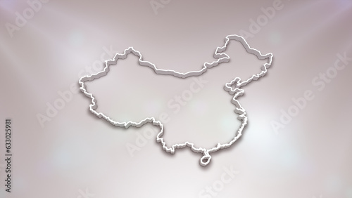 China 3D Map on White Background, Useful for Politics, Elections, Travel, News and Sports Events 