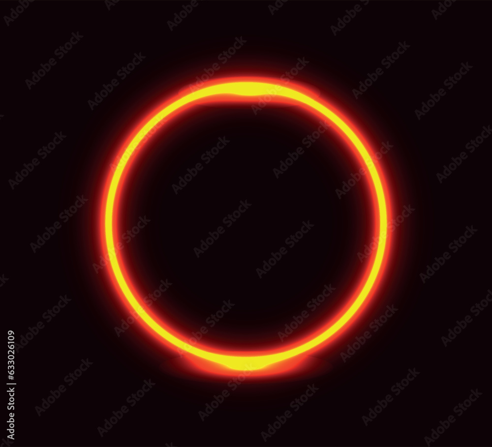 Neon lamp, neon circle, glowing circle, pink neon vector illustration. Neon lamp, neon circle, glowing circle, pink neon vector illustration.