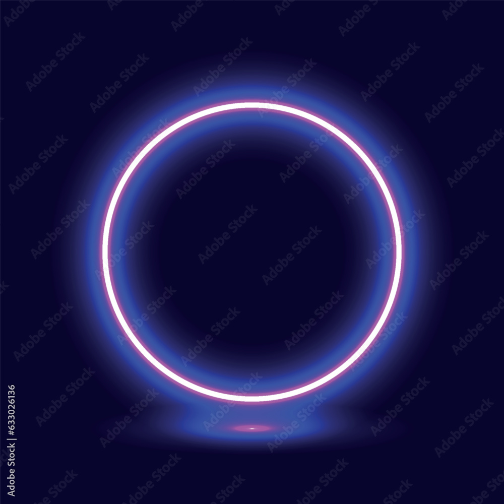 Neon lamp, neon circle, glowing circle, pink neon vector illustration. Neon lamp, neon circle, glowing circle, pink neon vector illustration.