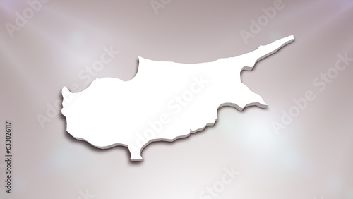 Cyprus 3D Map on White Background, 
Useful for Politics, Elections, Travel, News and Sports Events
