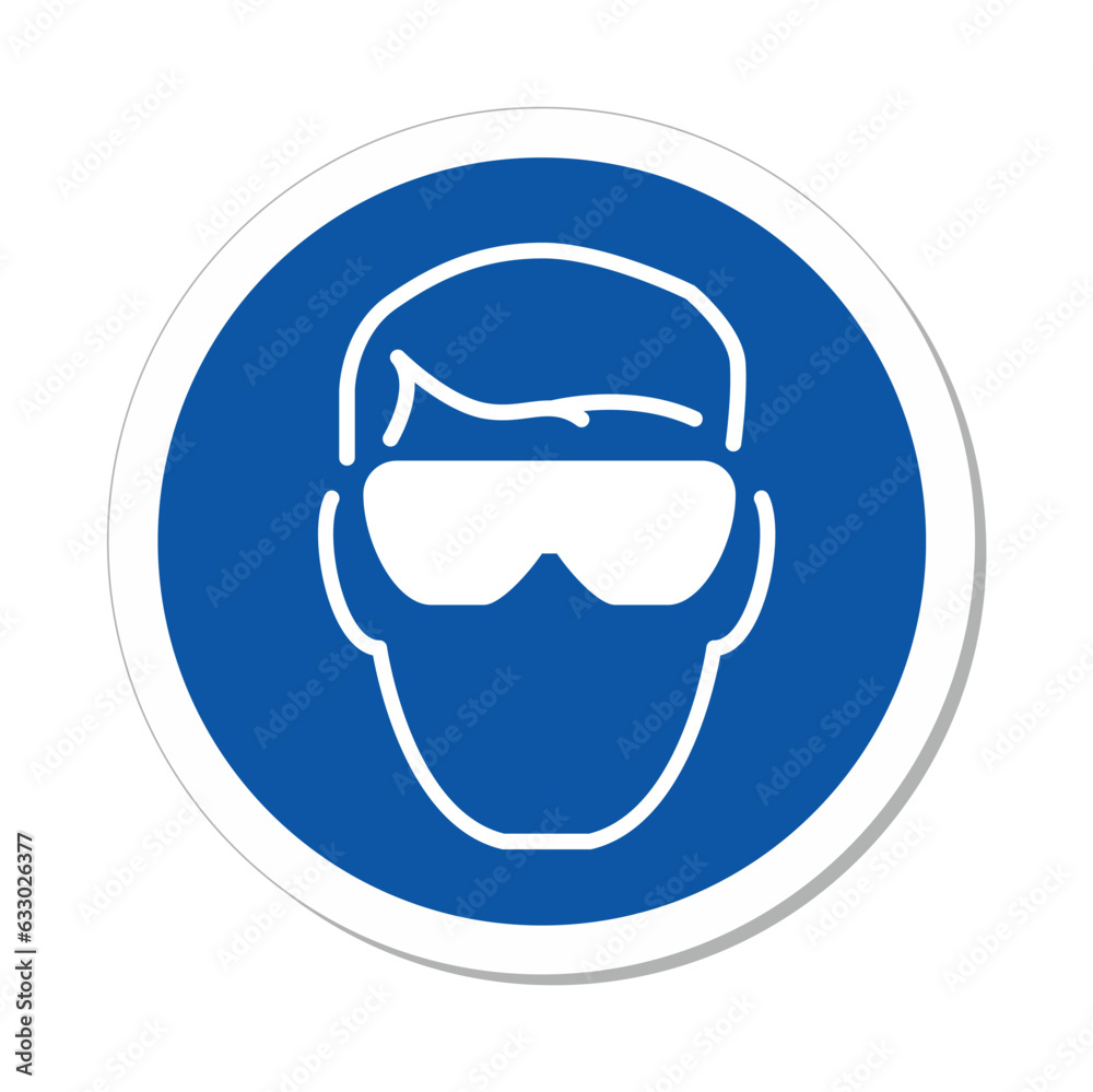 Eye Protection Required Sign: Safety Glasses Symbol
Eye Protection Required Sign: Safety Glasses Symbol