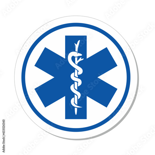 ISO Circle Sign: EMS Star Of Life Symbol
