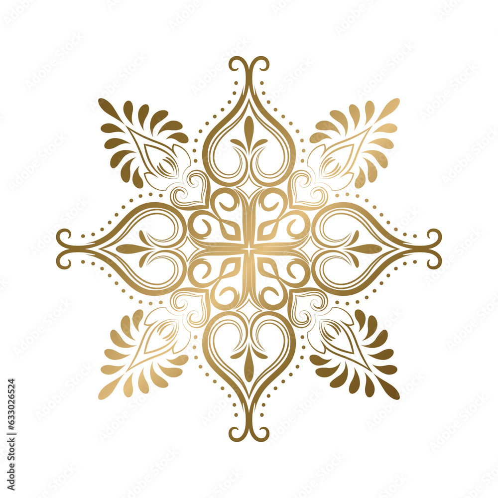 Fototapeta premium Oriental pattern with arabesques and floral elements. Traditional classic ornament. Golden and white pattern