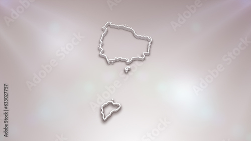 Norfolk Island 3D Map on White Background, Useful for Politics, Elections, Travel, News and Sports Events 