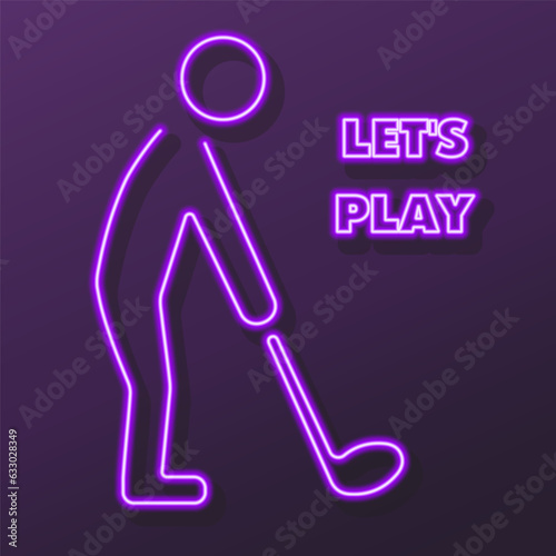 golf neon sign, modern glowing banner design, colorful modern design trends on black background. Vector illustration.