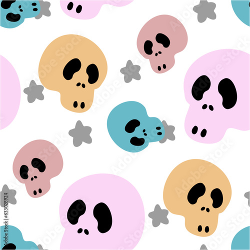 Halloween kawaii pattern seamless for Nursery fabric, cover book ,wrapping paper or other. There are cute color and kawaii style. 