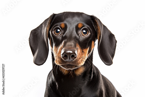 Portrait of Dachshund dog on white background