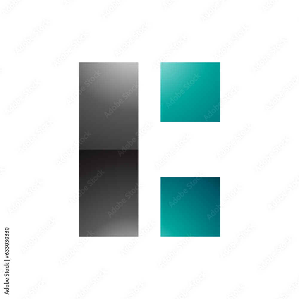 Black and Persian Green Rectangular Glossy Letter C Icon Black and Persian Green Rectangular Glossy Letter C Icon
