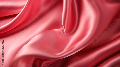 Pink Shiny and Smooth Satin Fabric cloth with Curves and Folds AI Generative photo