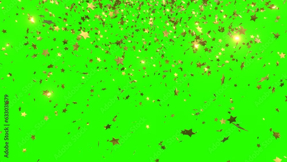 million golden star objects confetti falling animation on the greenback. million golden star objects confetti falling animation on the greenback.