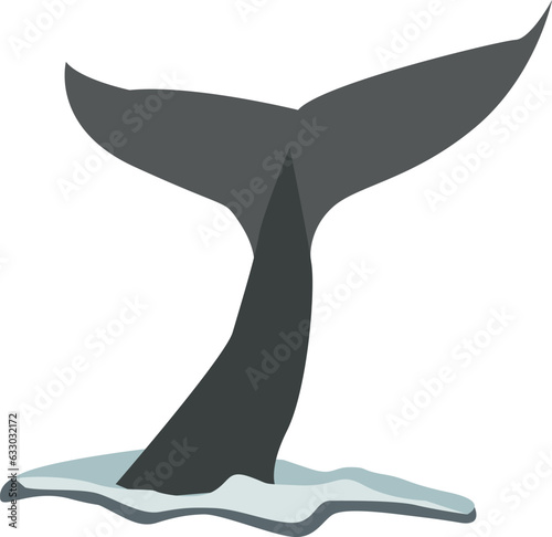 the tail of a whale in the water, drawn