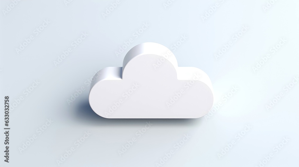 3D white cloud icon minimal style, cloud computing online service, digital technology security concept, Generative AI illustration 3D white cloud icon minimal style, cloud computing online service, digital technology security concept, Generative AI illustration