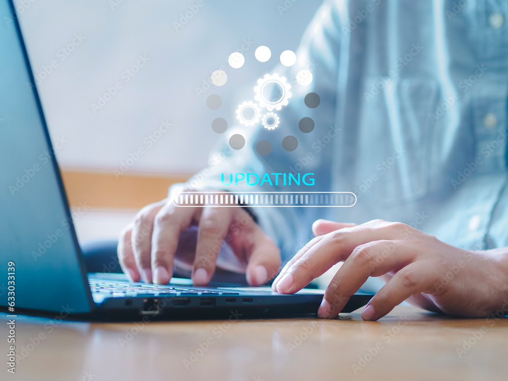 Operating system upgrade Installation app and software update process Keep users' devices up-to-date Update modern functions improve security User is downloading Operating system upgrade Installation app and software update process Keep users' devices up-to-date Update modern functions improve security User is downloading