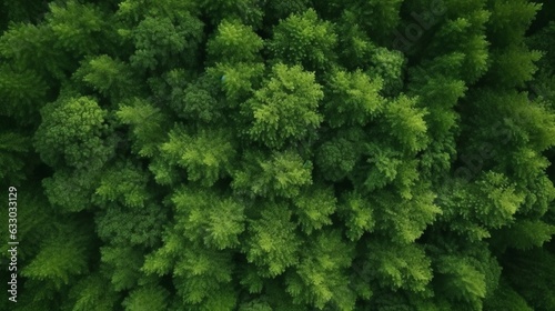 Illustration of a lush green forest seen from above