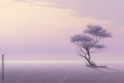Purple fabulous minimalist landscape.