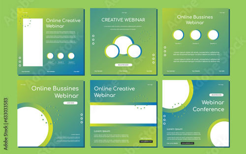 Set of Editable minimal square banner template. Suitable for social media post and web internet ads. Vector illustration with photo college