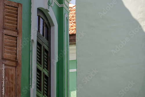 Green Wall and Bahama Window Shutter