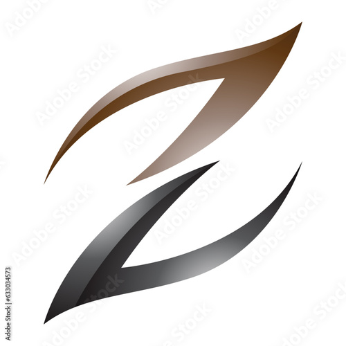 Wallpaper Mural Brown and Black Glossy Fire Shaped Letter Z Icon Torontodigital.ca
