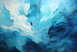 Aqua hued brushstrokes converge, creating an expressive and dynamic blue backdrop Generative AI