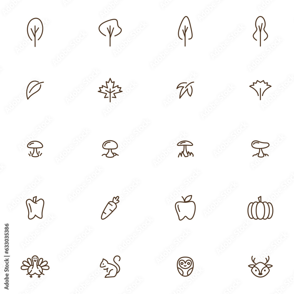 Autumn Icon Lineart Collection Autumn Icon Lineart Collection
