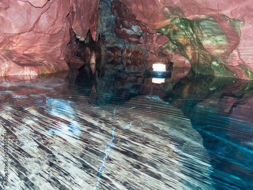 Caves of Spileo Dirou in Greece photo