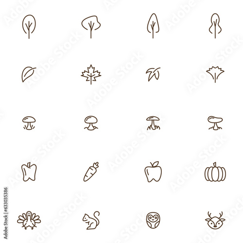Autumn Icon Lineart Collection