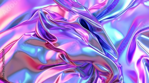 Holographic iridescent satin foil background