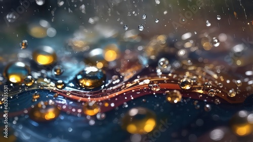 Graceful raindrops wavy liquid artistry