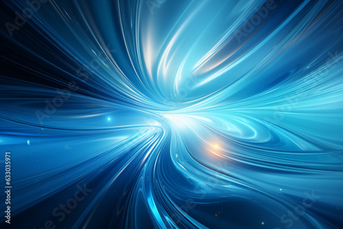 Centric blur in soft blue hues, an abstract explosion of dynamic motion Generative AI