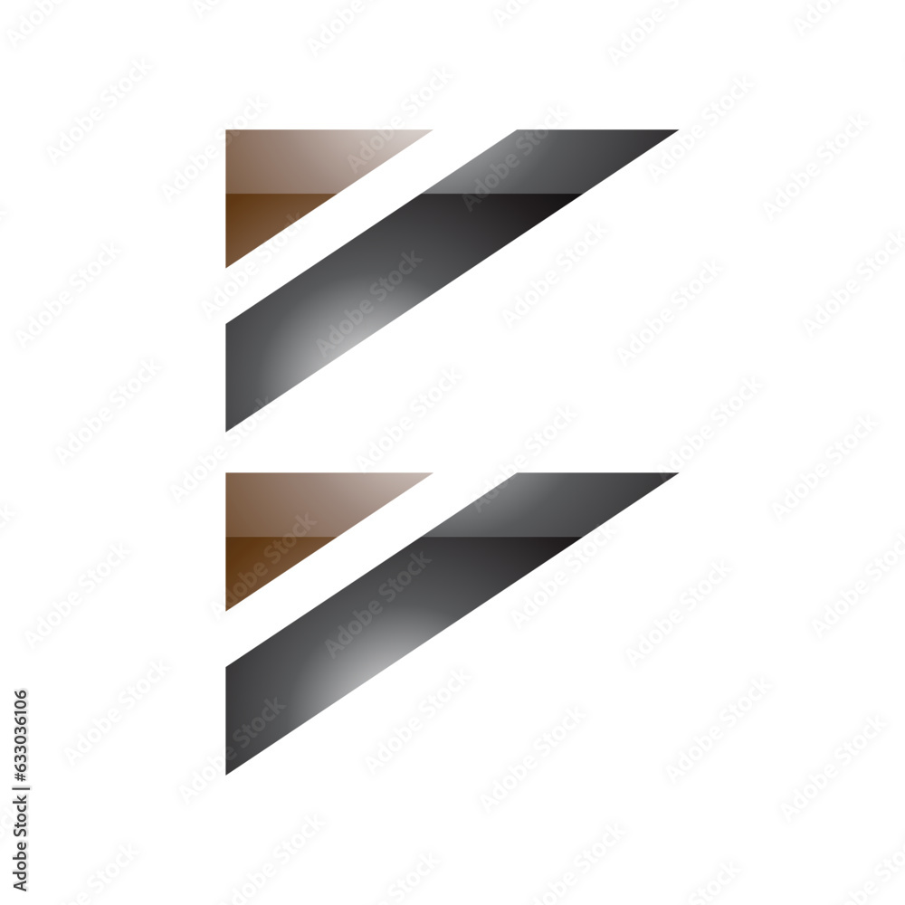 Brown and Black Glossy Triangular Flag Shaped Letter B Icon Brown and Black Glossy Triangular Flag Shaped Letter B Icon