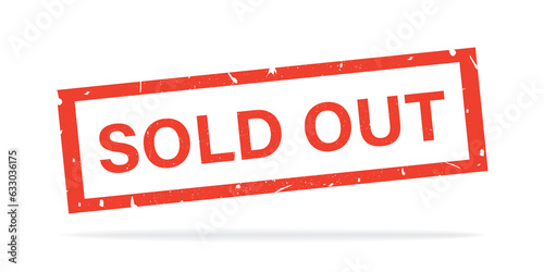 Notification that product or tickets has sold out. Grunge stamp informing that all stock has been sold. Information and announcements. Web banner template with printable seal.