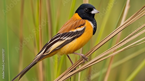 The black headed bunting is a passerine bird. It breeds in south eastern Europe from Persia eastward and migrates mostly to India in the winter, however some individuals go even farther into south photo