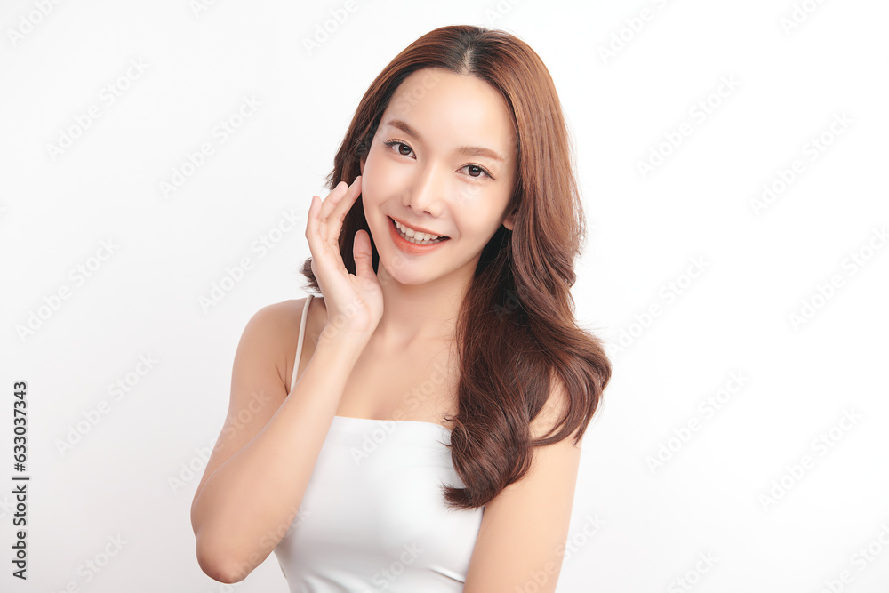 Beautiful young asian woman with clean fresh skin on white background, Face care, Facial treatment, Cosmetology, beauty and spa, Asian women portrait. Beautiful young asian woman with clean fresh skin on white background, Face care, Facial treatment, Cosmetology, beauty and spa, Asian women portrait.