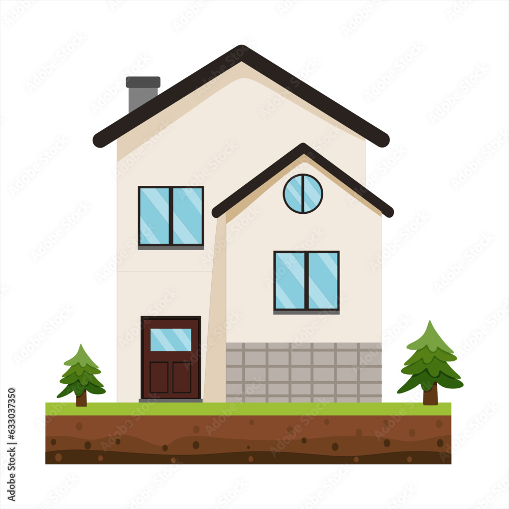 Vector illustration of a modern white house with a clean page Vector illustration of a modern white house with a clean page