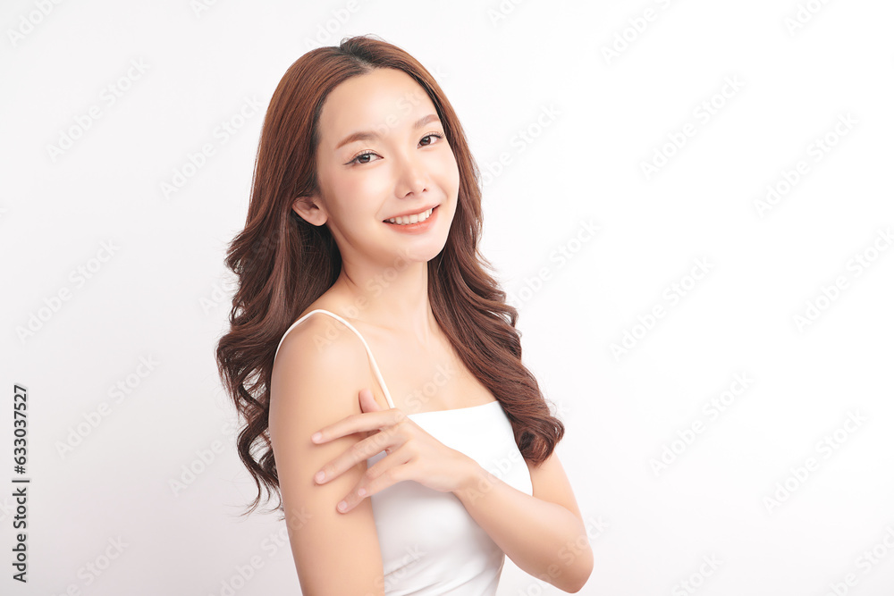 Beautiful young asian woman with clean fresh skin on white background, Face care, Facial treatment, Cosmetology, beauty and spa, Asian women portrait. Beautiful young asian woman with clean fresh skin on white background, Face care, Facial treatment, Cosmetology, beauty and spa, Asian women portrait.