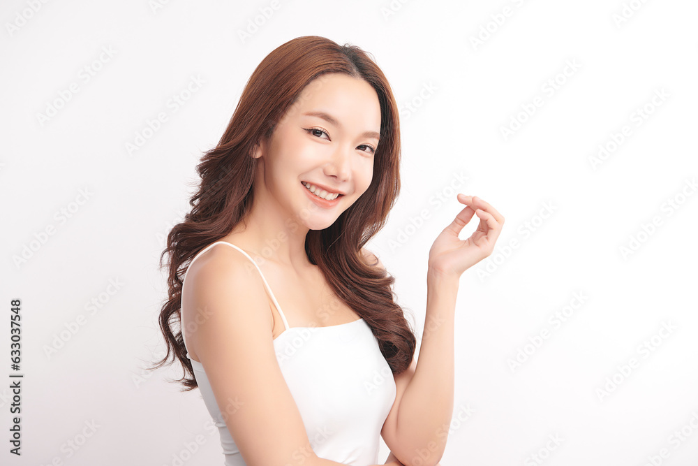 Beautiful young asian woman with clean fresh skin on white background, Face care, Facial treatment, Cosmetology, beauty and spa, Asian women portrait. Beautiful young asian woman with clean fresh skin on white background, Face care, Facial treatment, Cosmetology, beauty and spa, Asian women portrait.