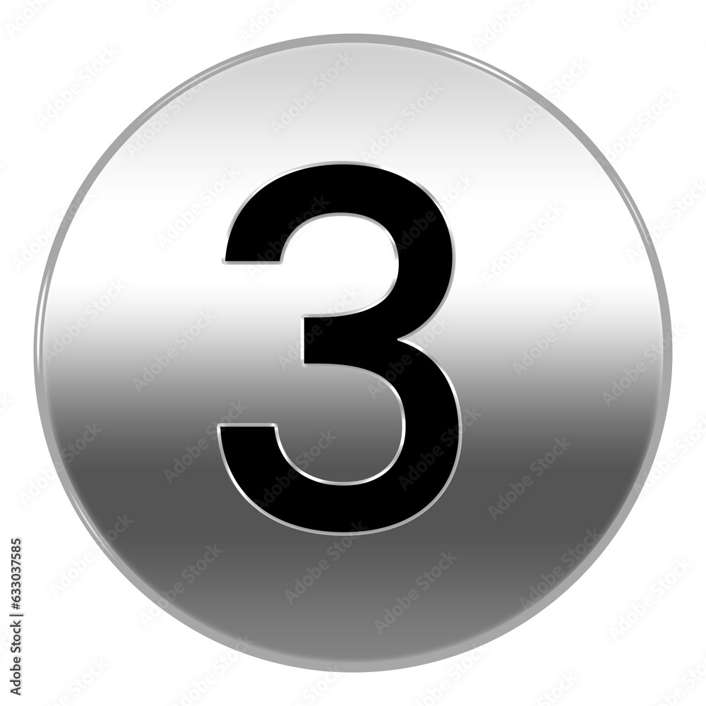 luxury circle silver number 3 icon template transparent luxury circle silver number 3 icon template transparent