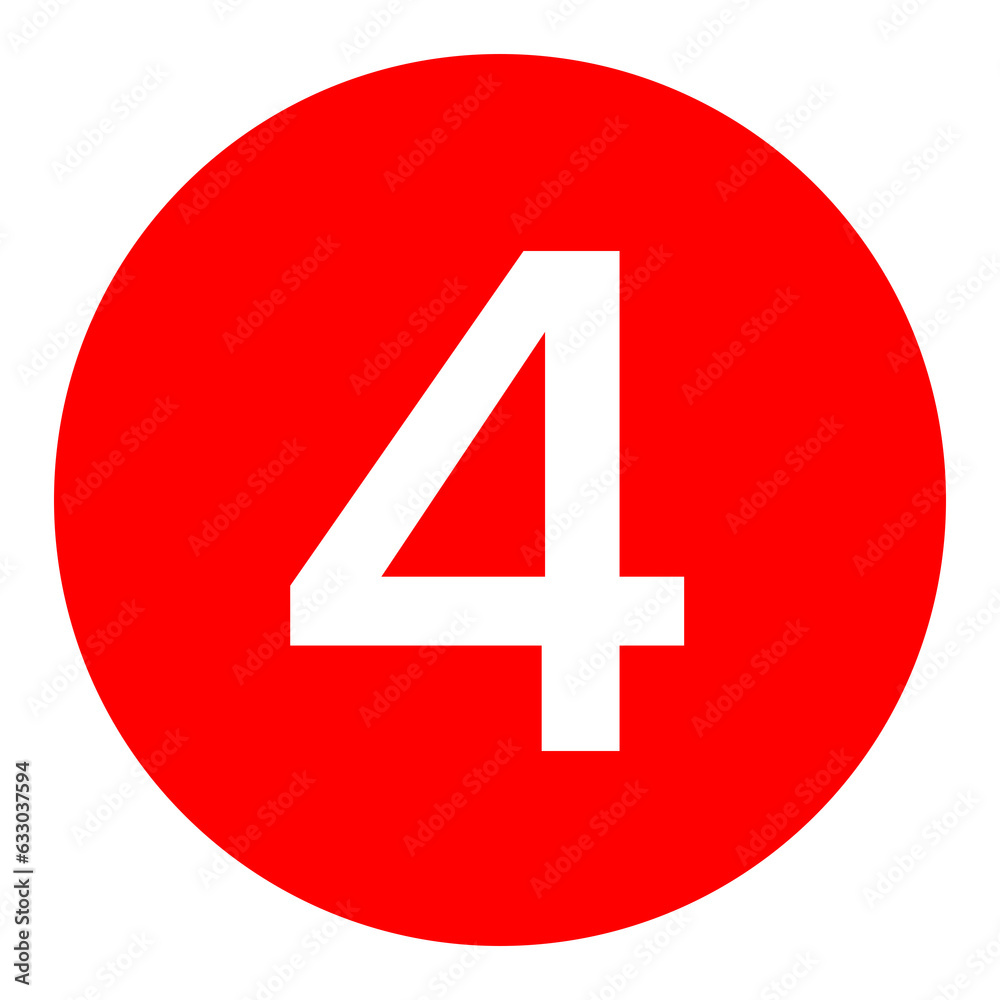 red number 4 icon template transparent red circle number red number 4 icon template transparent red circle number