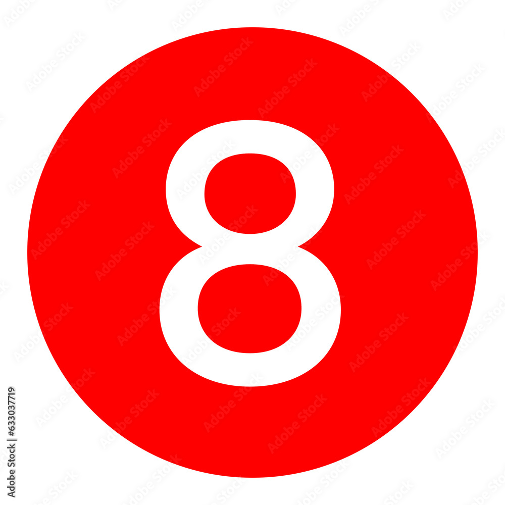 red number 8 icon template transparent red circle number red number 8 icon template transparent red circle number