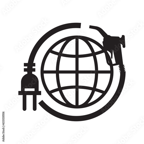 International energy agreement icon. Earth and energy icons.
