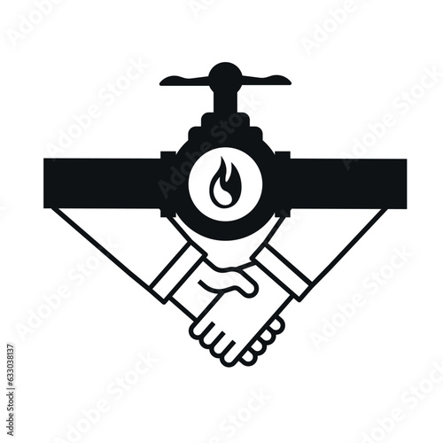 Natural gas deal, Natural gas line icon. Agreement icon.
