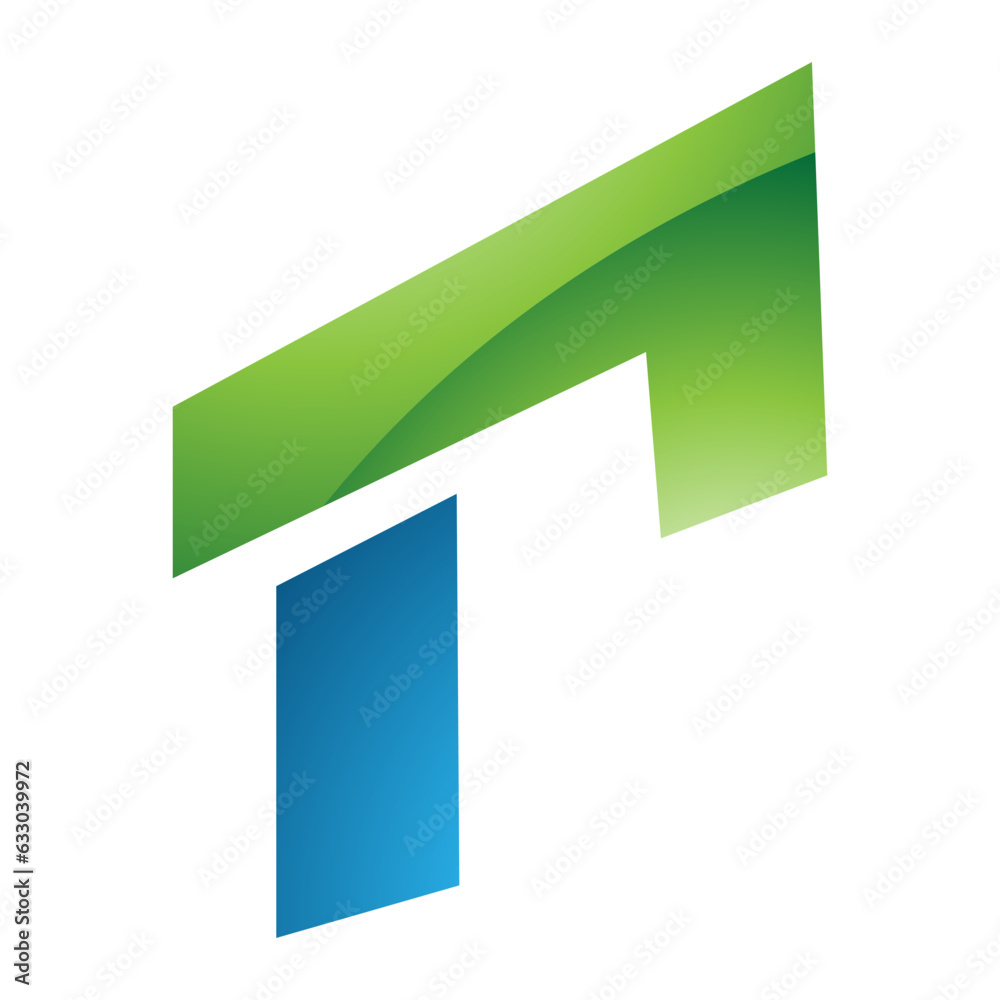 Green and Blue Glossy Rectangular Letter R Icon Green and Blue Glossy Rectangular Letter R Icon